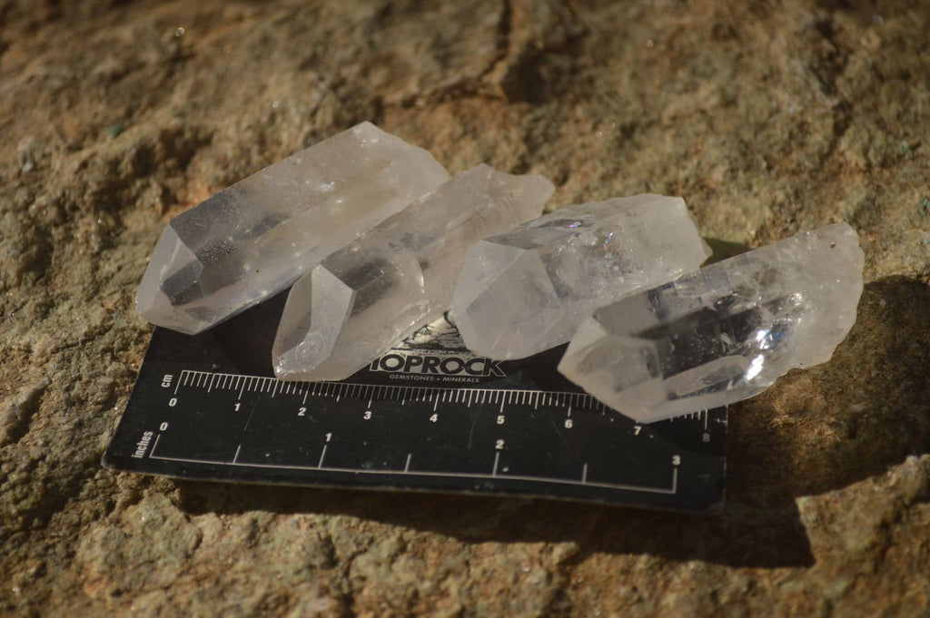 Natural Single Etched Clear Quartz Crystals x 35 From Mpika, Zambia - Toprock Gemstones and Minerals 