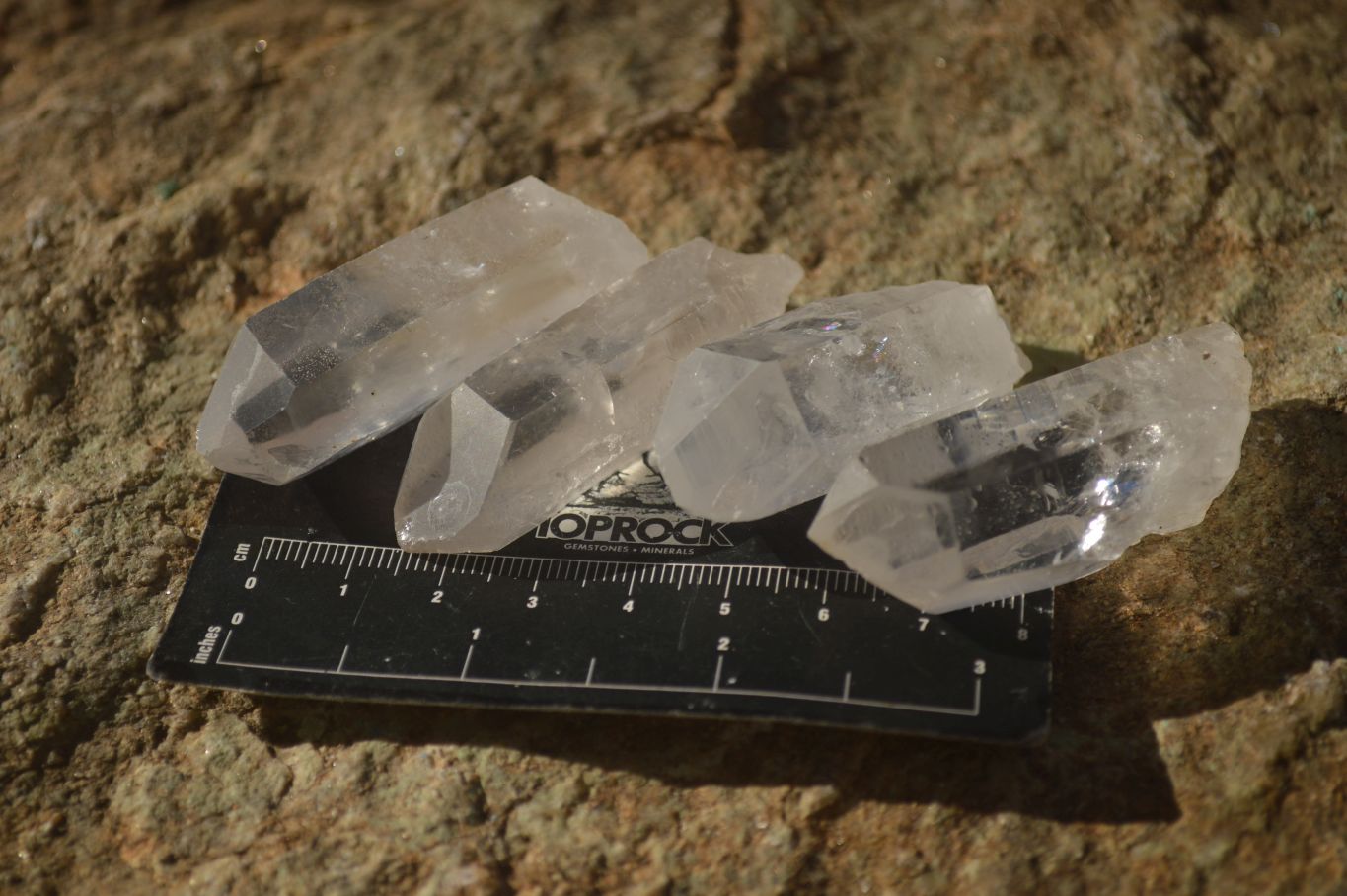 Natural Single Etched Clear Quartz Crystals x 35 From Mpika, Zambia - Toprock Gemstones and Minerals 