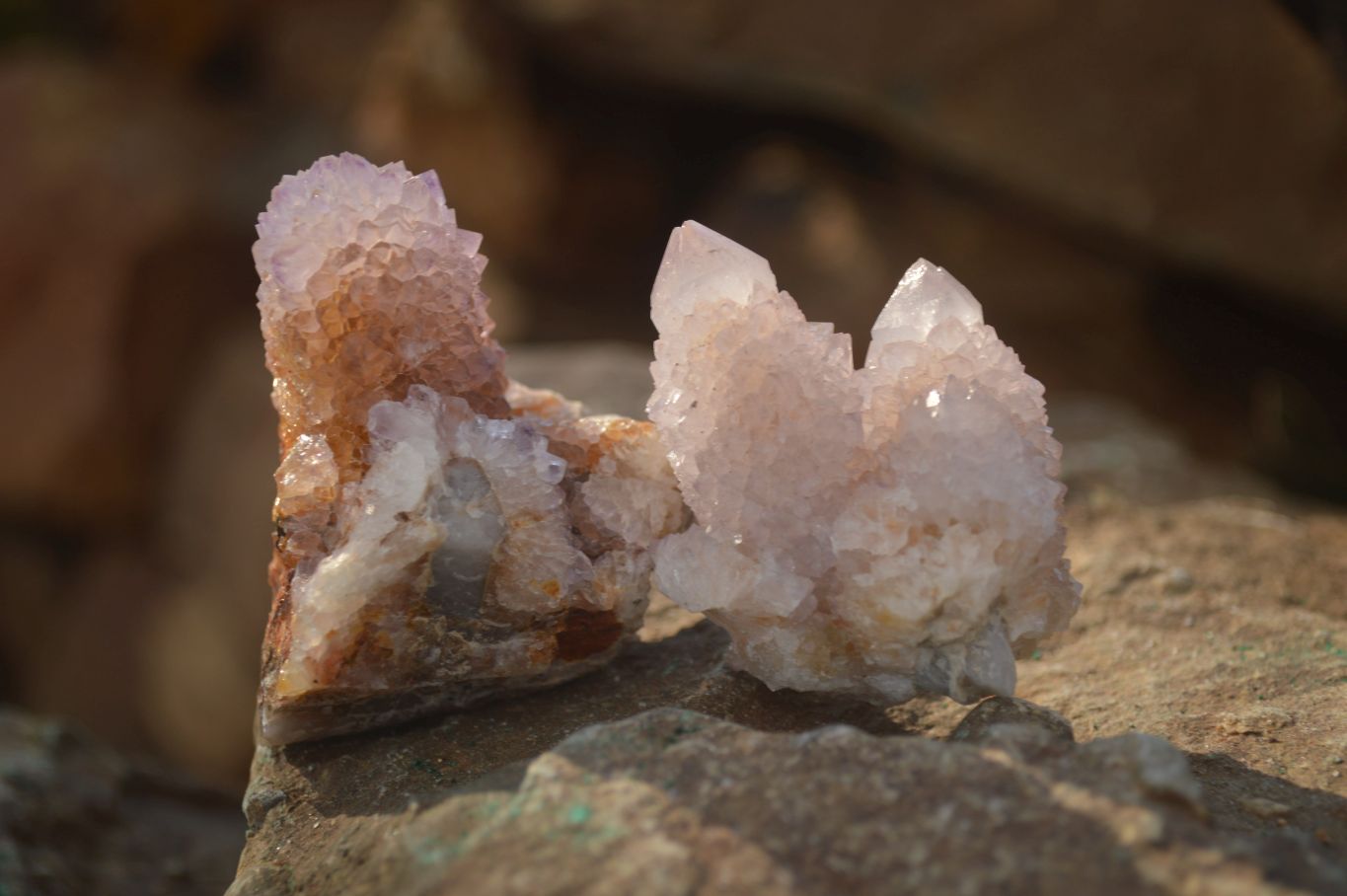 Natural Pale Amethyst Spirit Quartz Clusters x 20 From Boekenhouthoek, South Africa - Toprock Gemstones and Minerals 
