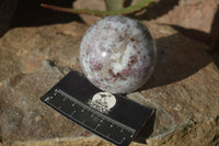 Polished Rubellite Pink Tourmaline Matrix Spheres x 3 From Madagascar - Toprock Gemstones and Minerals 