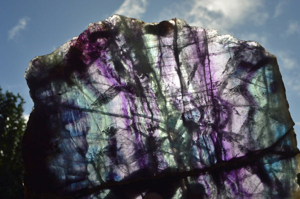 Polished Semi Translucent Watermelon Fluorite Slices  x 2 From Uis, Namibia - TopRock