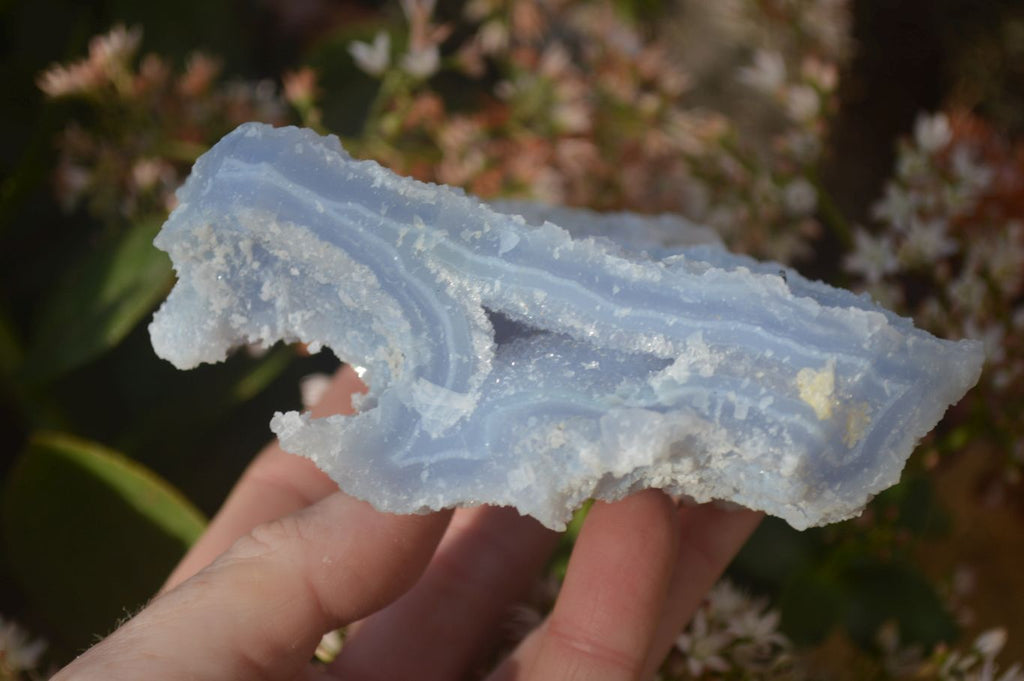 Natural Etched Blue Chalcedony Specimens x 4 From Nsanje, Malawi - Toprock Gemstones and Minerals 