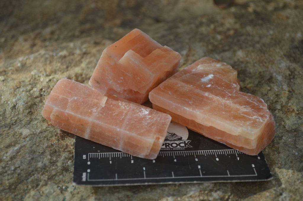 Natural New Sunset Orange Calcite Specimens  x 24 From Namibia - Toprock Gemstones and Minerals 