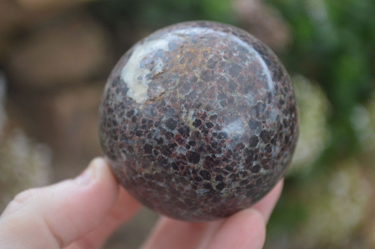 Polished Pyrope Red Garnet Matrix Spheres  x 6 From Madagascar - Toprock Gemstones and Minerals 
