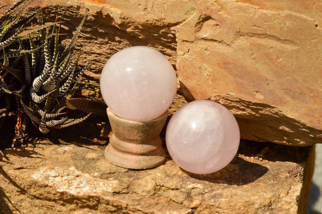 Polished Pink Rose Quartz Spheres  x 6 From Ambatondrazaka, Madagascar - TopRock