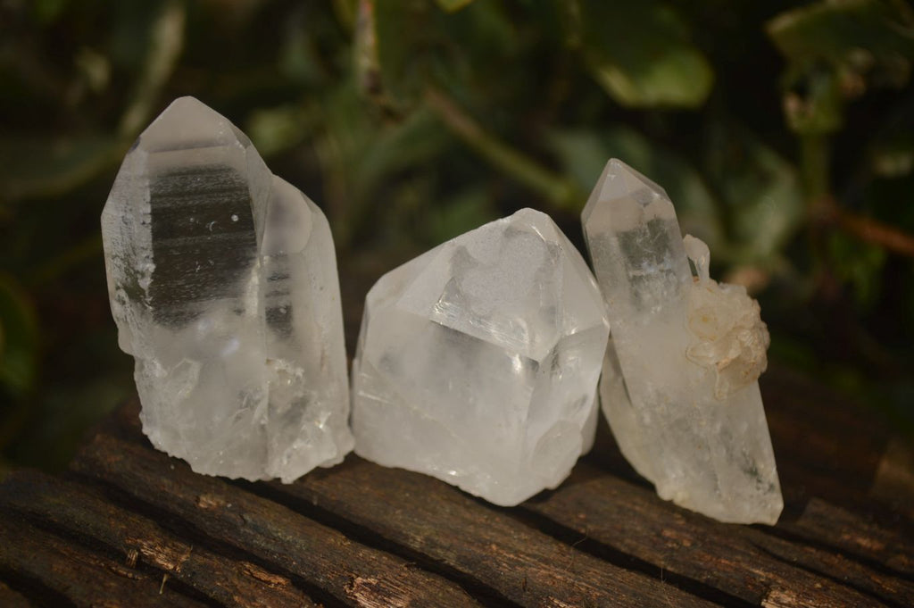 Natural Single Etched Clear Quartz Crystals x 35 From Mpika, Zambia - Toprock Gemstones and Minerals 