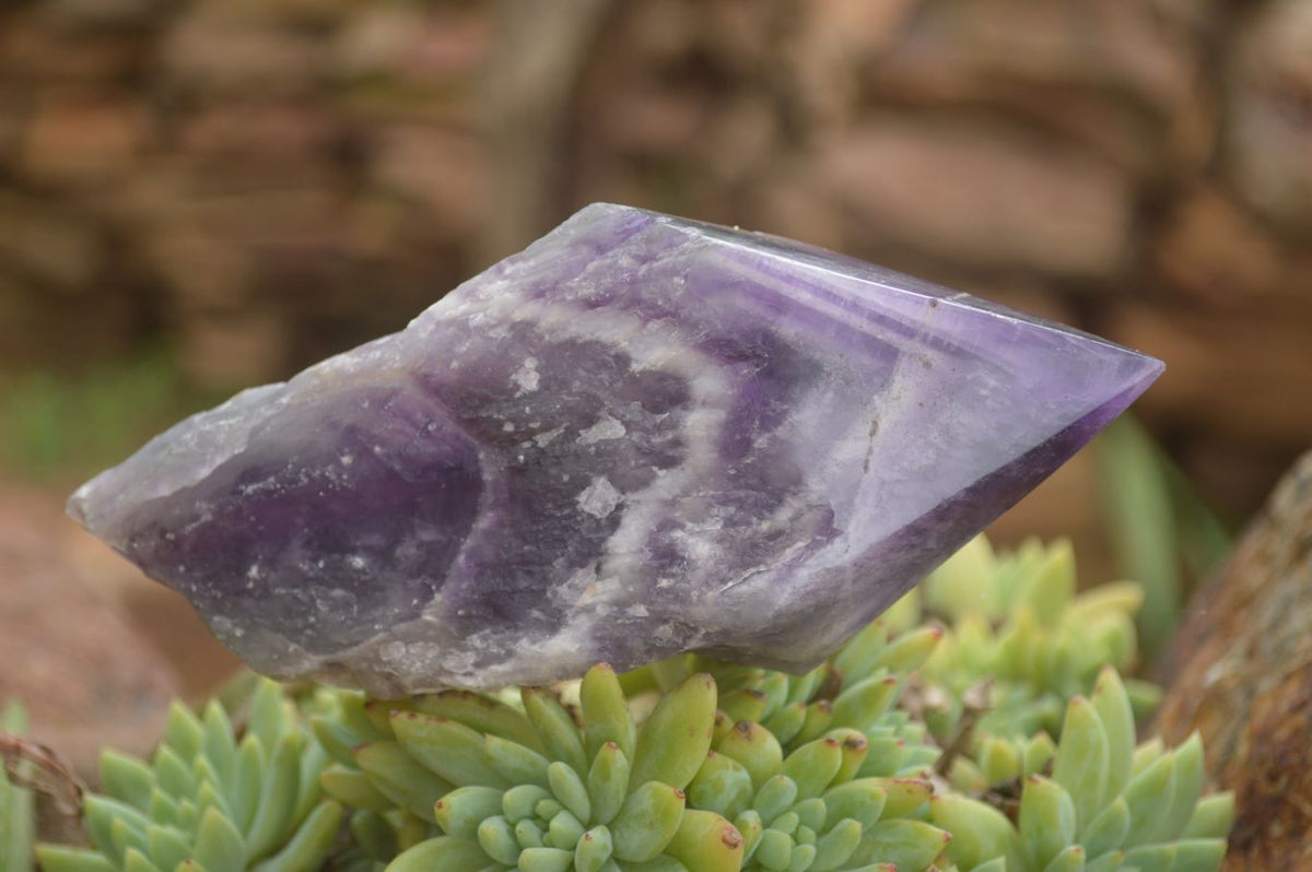 Polished "Witches Hat" Amethyst Crystals  x 4 From Zambia - TopRock