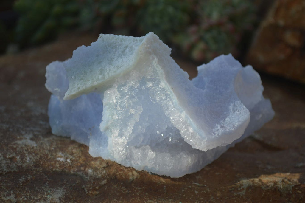 Natural Etched Blue Chalcedony Specimens x 4 From Nsanje, Malawi - Toprock Gemstones and Minerals 
