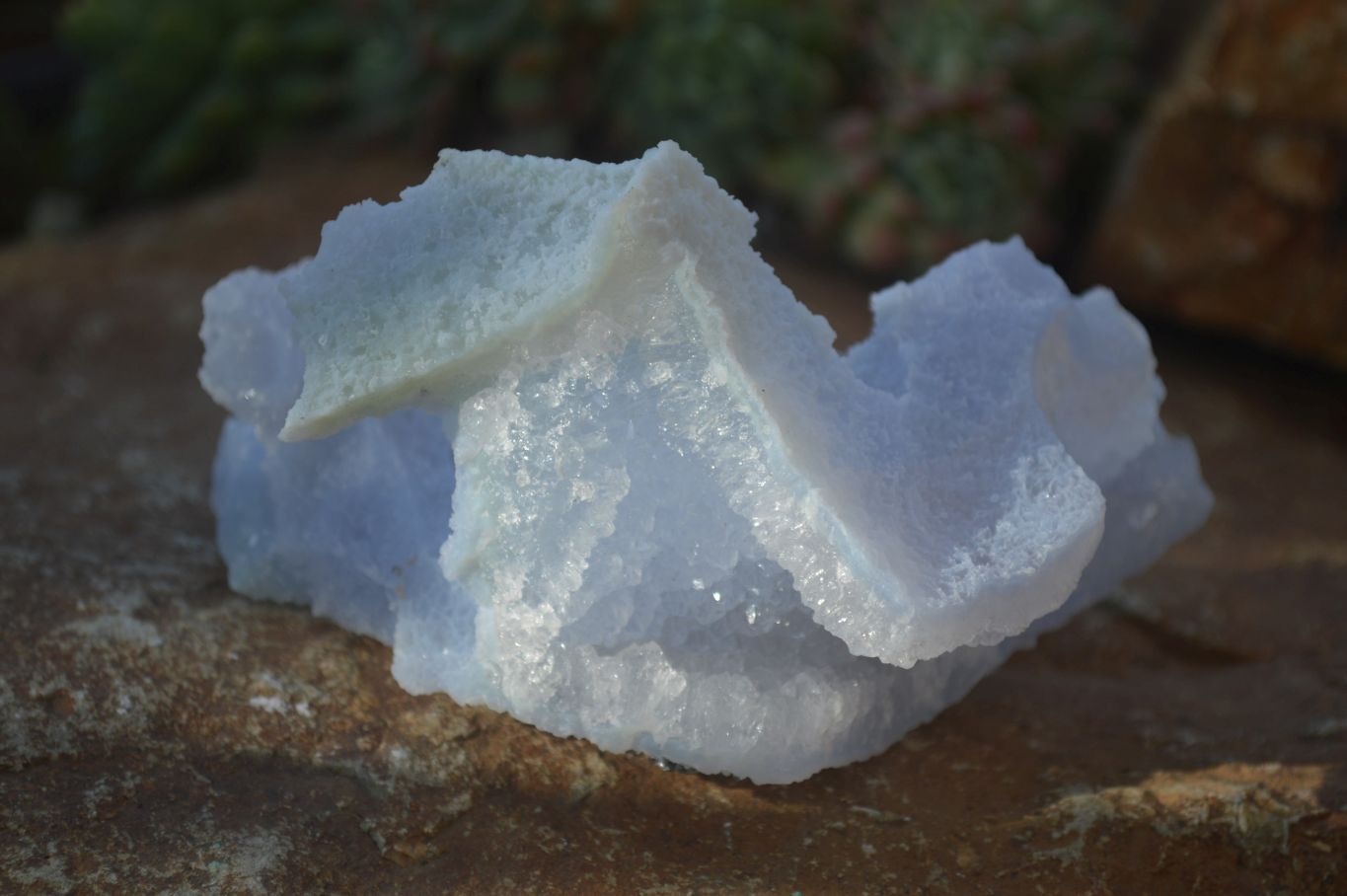 Natural Etched Blue Chalcedony Specimens x 4 From Nsanje, Malawi - Toprock Gemstones and Minerals 