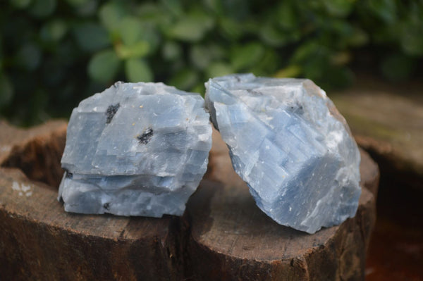 Natural New Blue Calcite Cobbed Specimens  x 12 From Namibia