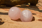 Polished Pink Rose Quartz Spheres  x 6 From Ambatondrazaka, Madagascar - TopRock