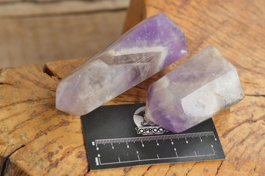 Polished Gemmy Dream Amethyst Points With Smokey Patterns  x 3 From Madagascar - TopRock