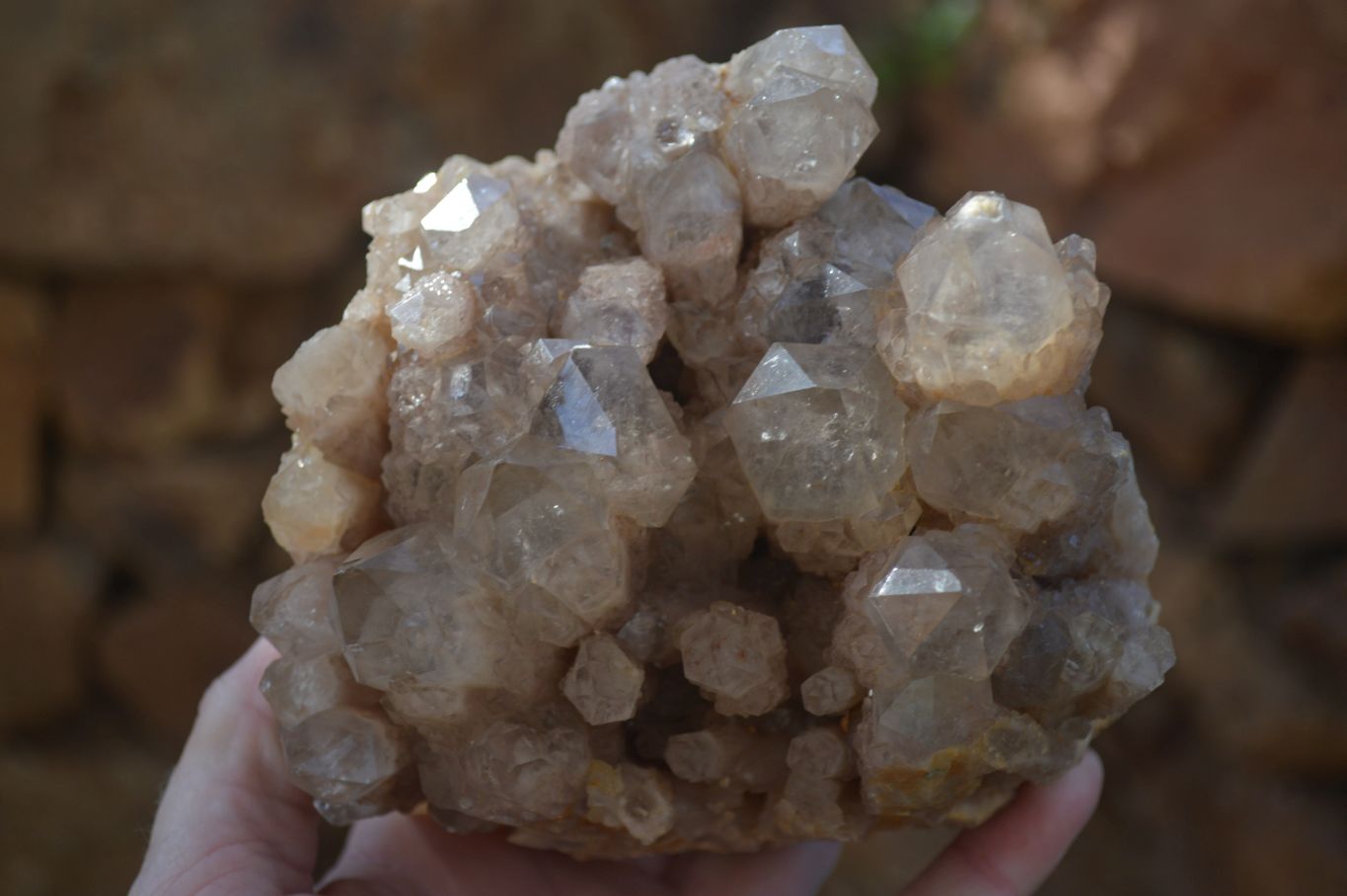 Natural Cascading Smokey Phantom Quartz Clusters x 2 From Luena, Congo - Toprock Gemstones and Minerals 