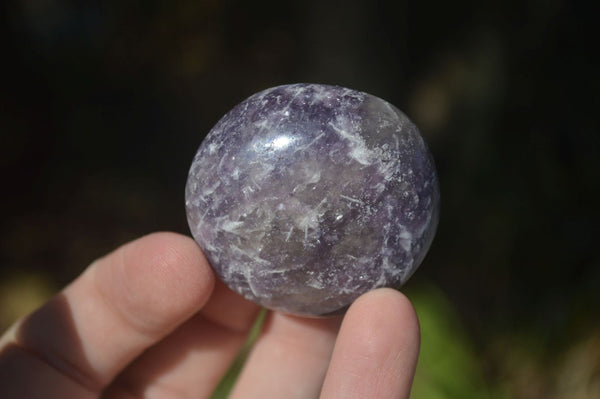 Polished Small Purple Lepidolite Palm Stones  x 20 From Ambatondrazaka, Madagascar - Toprock Gemstones and Minerals 