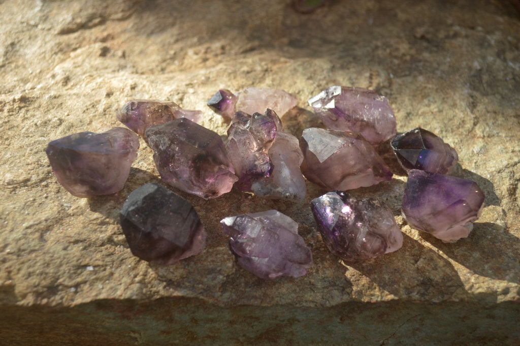 Natural Smokey Window Amethyst Crystals  x 12 From Chiredzi, Zimbabwe - Toprock Gemstones and Minerals 