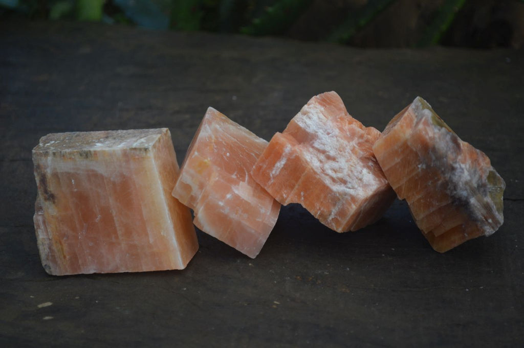 Natural New Sunset Orange Calcite Specimens  x 24 From Namibia - Toprock Gemstones and Minerals 
