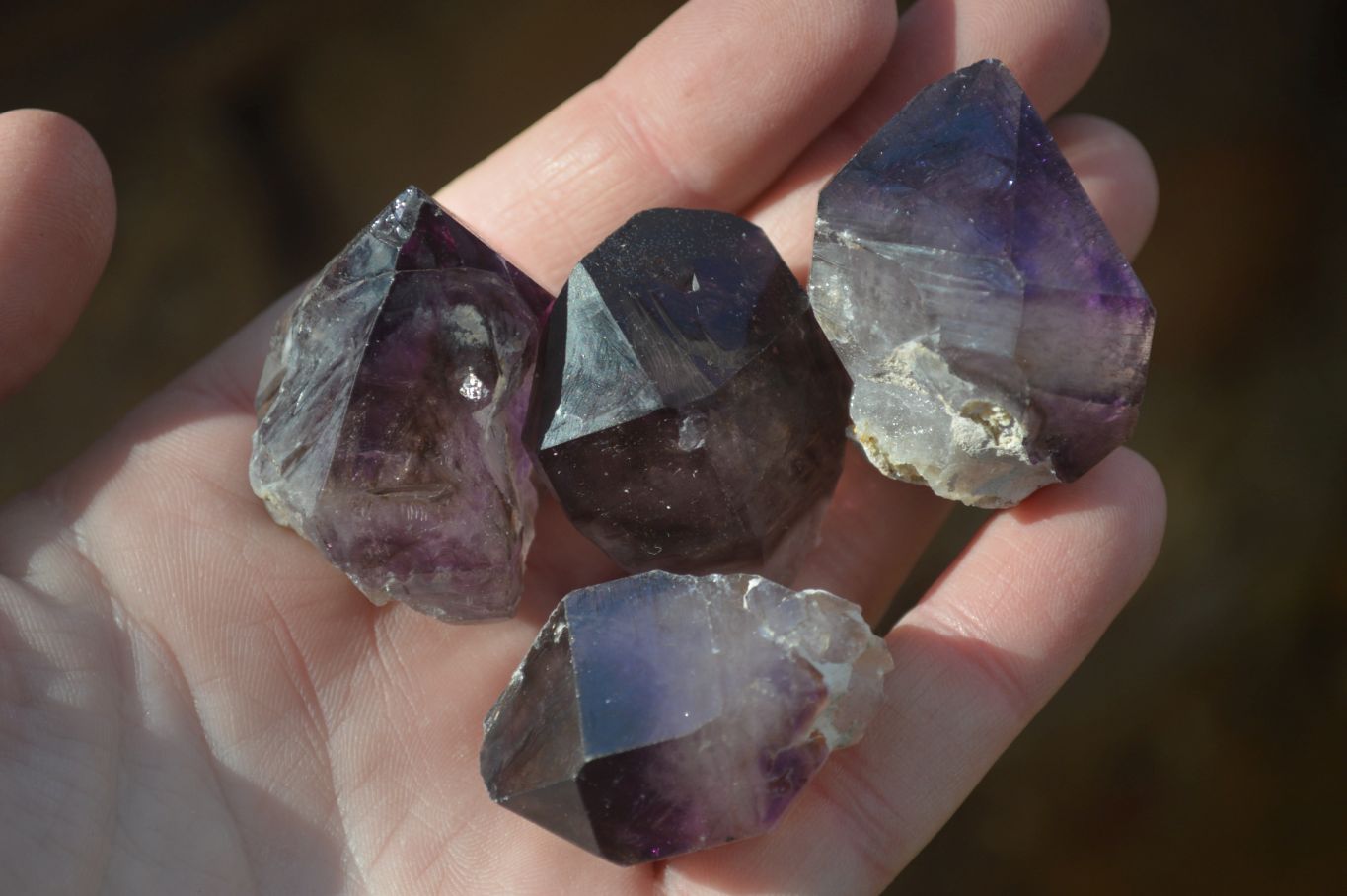 Natural Smokey Window Amethyst Crystals  x 12 From Chiredzi, Zimbabwe - Toprock Gemstones and Minerals 