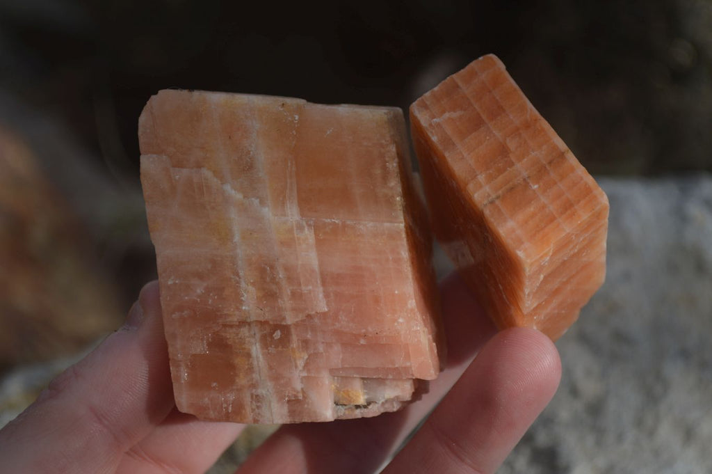 Natural New Sunset Orange Calcite Specimens  x 24 From Namibia - Toprock Gemstones and Minerals 