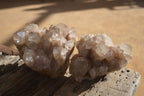 Natural Cascading Smokey Phantom Quartz Clusters x 2 From Luena, Congo - Toprock Gemstones and Minerals 