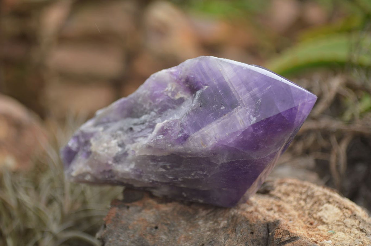 Polished "Witches Hat" Amethyst Crystals  x 4 From Zambia - TopRock