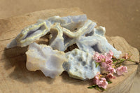 Natural Etched Blue Chalcedony Agate Specimens  x 6 From Malawi - TopRock