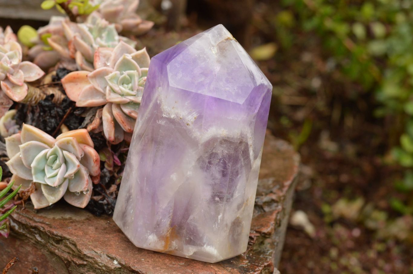 Polished Gemmy Dream Amethyst Points With Smokey Patterns  x 3 From Madagascar - TopRock