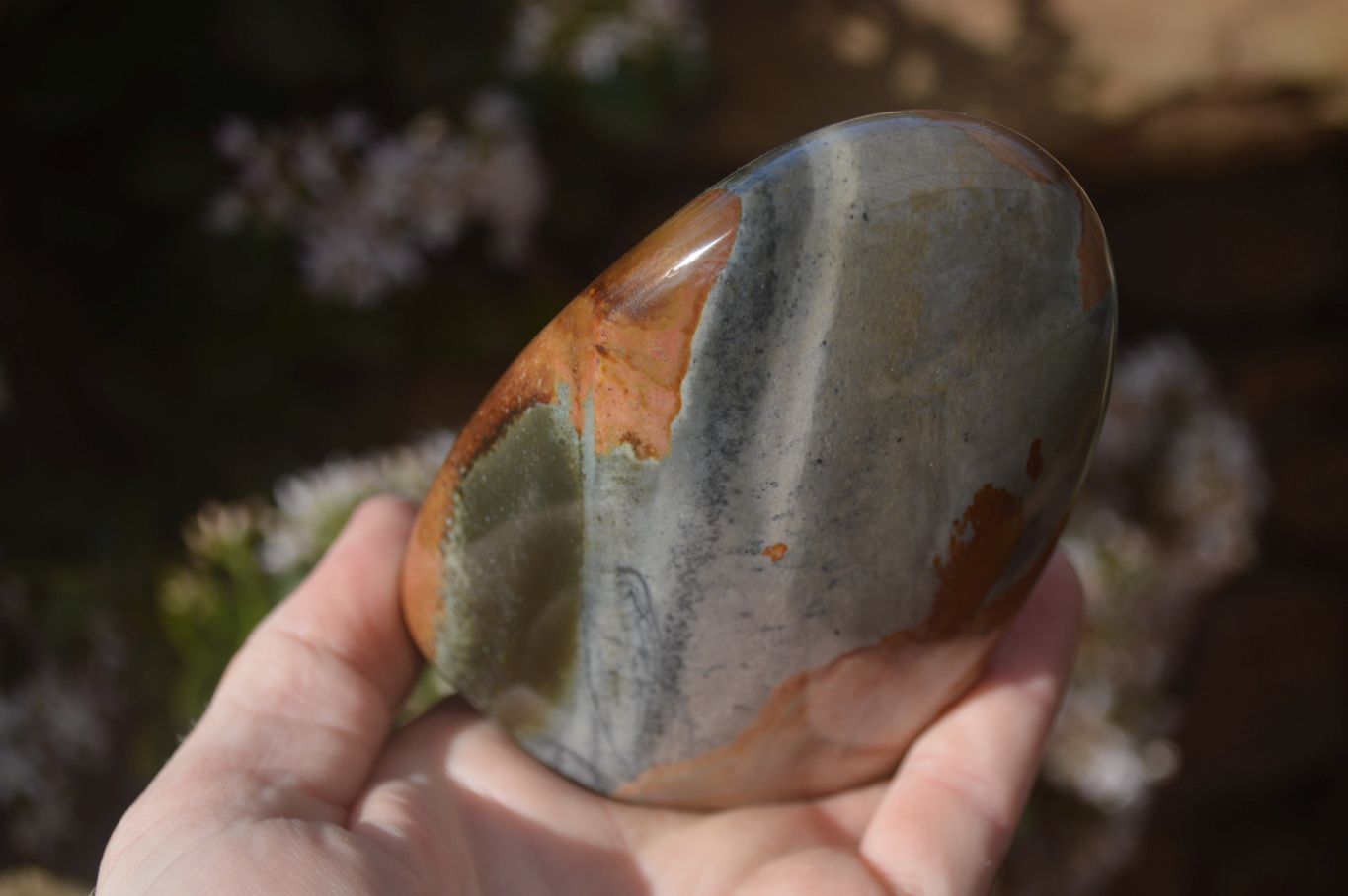 Polished Polychrome / Picasso Jasper Standing Free Forms  x 3 From Madagascar - Toprock Gemstones and Minerals 