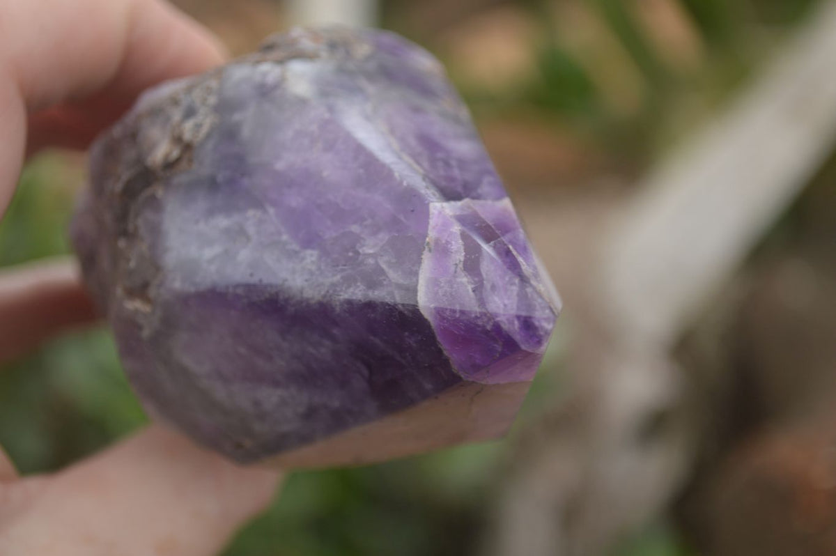 Polished "Witches Hat" Amethyst Crystals  x 4 From Zambia - TopRock