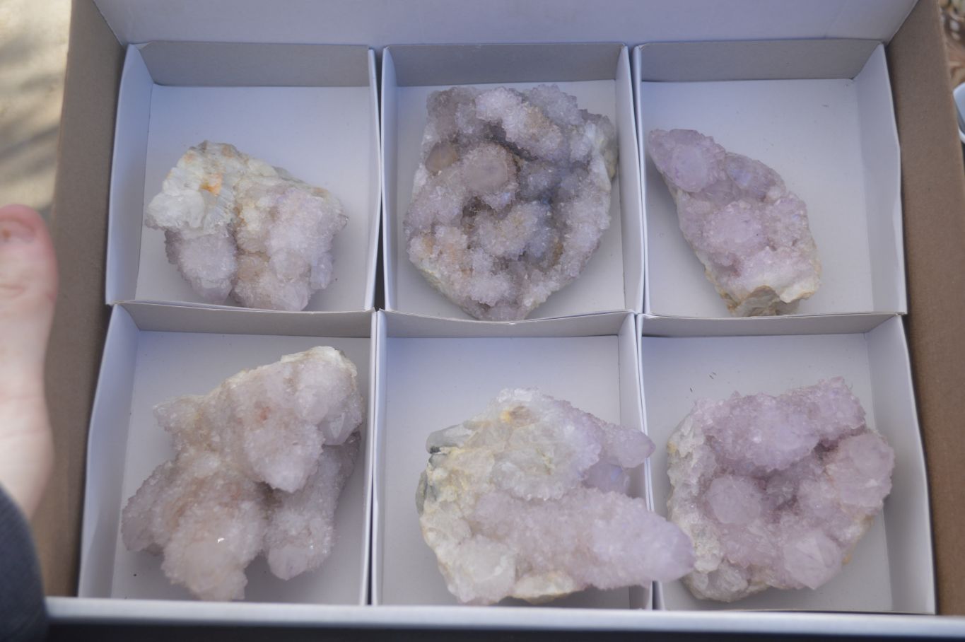 Natural Pale Lilac Spirit Quartz Clusters x 6 From Boekenhouthoek, South Africa - Toprock Gemstones and Minerals 