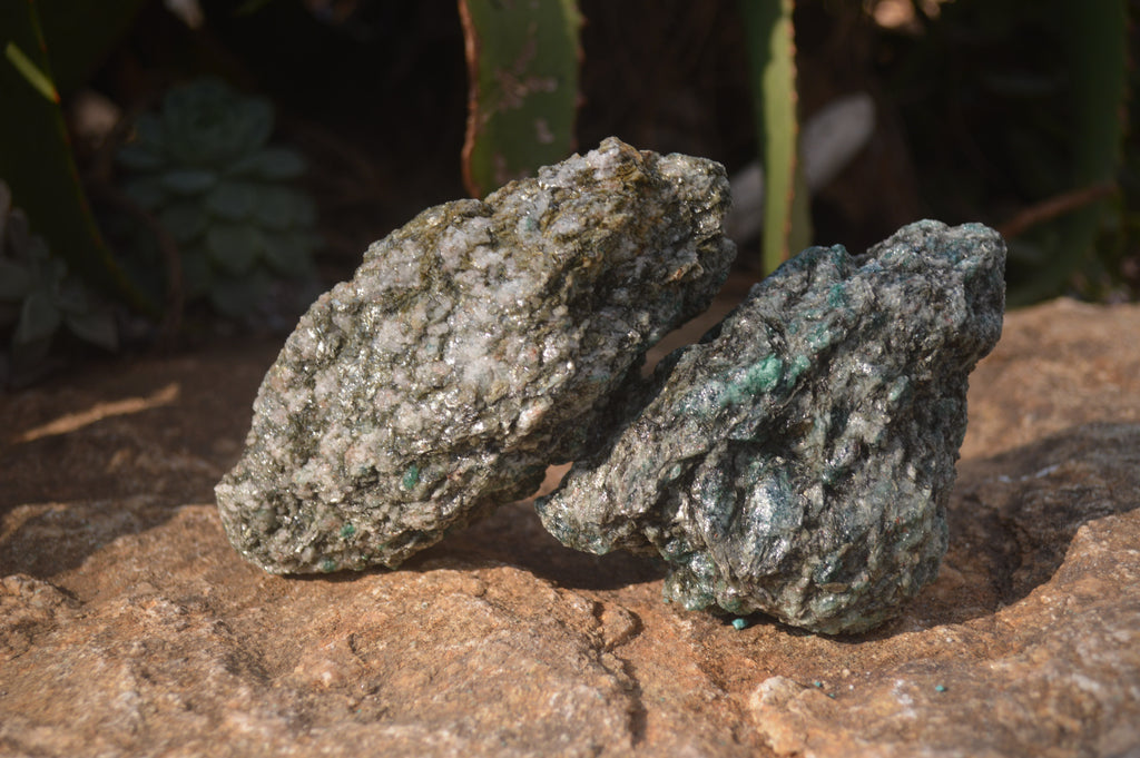 Natural Rare Emerald Mica In Matrix Cobbed Specimens x 5 From Mutoko, Zimbabwe - Toprock Gemstones and Minerals 