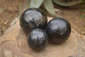 Polished Rare Iolite Spheres x 3 From Ambatofinandrahana, Madagascar - Toprock Gemstones and Minerals 