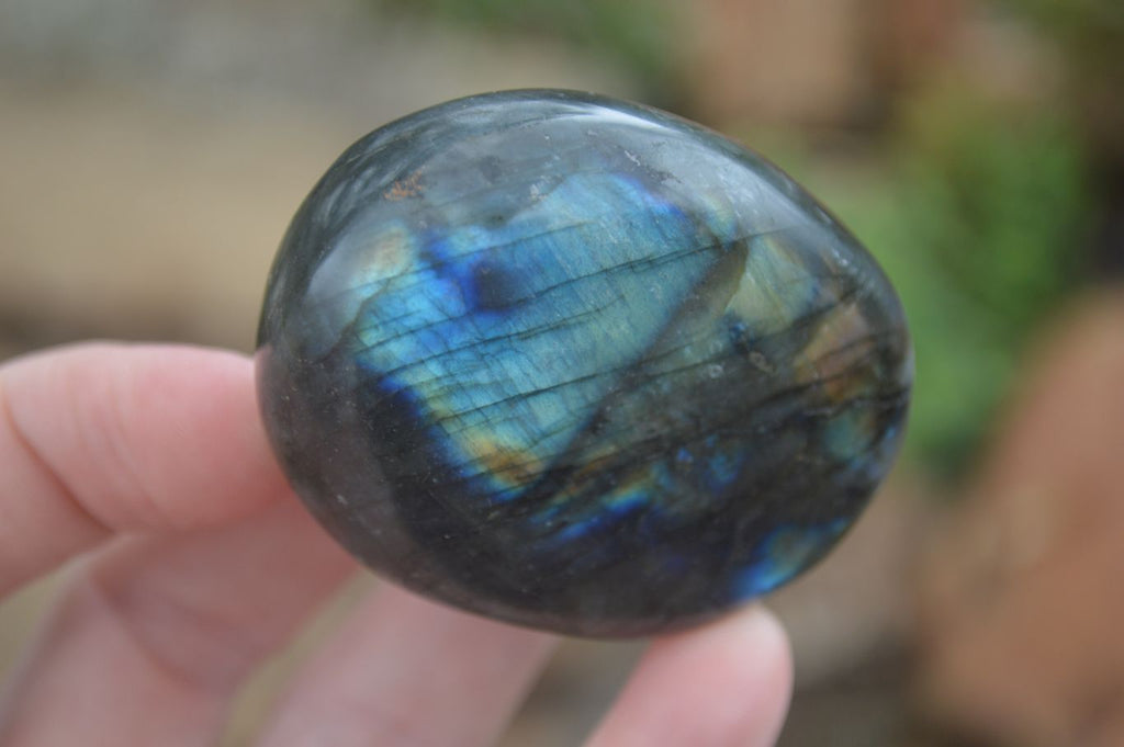 Polished Flashy Labradorite Palm Stones  x 14 From Tulear, Madagascar - Toprock Gemstones and Minerals 