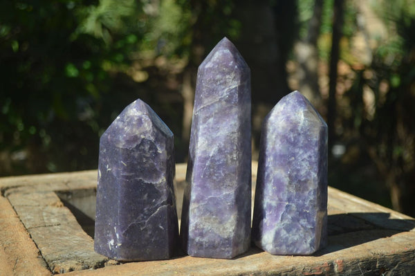 Polished Large Purple Lepidolite With Rubellite Points  x 3 From Madagascar - Toprock Gemstones and Minerals 