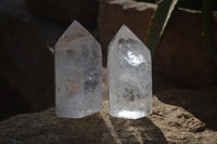 Polished Clear Quartz Crystal Points  x 6 From Madagascar - Toprock Gemstones and Minerals 