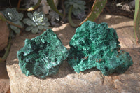 Natural Chatoyant Silky Malachite Specimens  x 2 From Kasompe, Congo - Toprock Gemstones and Minerals 