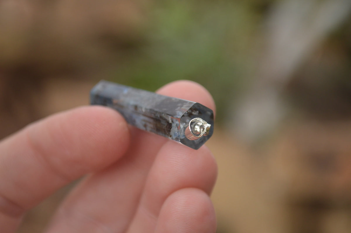 Polished Packaged Hand Crafted Resin Pendant with Kyanite Chips - sold per piece - From Bulwer, South Africa - TopRock