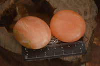 Polished Orange Twist Calcite Galets / Palm Stones x 12 From Maevantanana, Madagascar - Toprock Gemstones and Minerals 