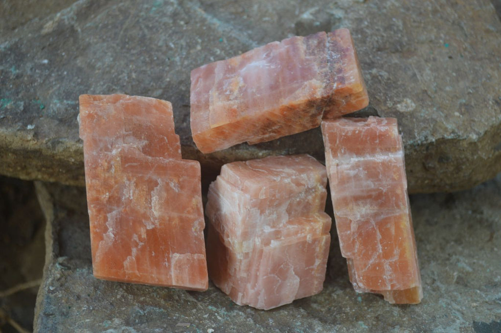 Natural New Sunset Orange Calcite Specimens  x 24 From Spitzkop, Namibia - Toprock Gemstones and Minerals 