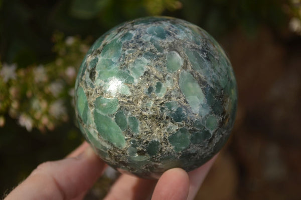 Polished Rare Emerald In Matrix Sphere x 1 From Sandawana, Zimbabwe - Toprock Gemstones and Minerals 