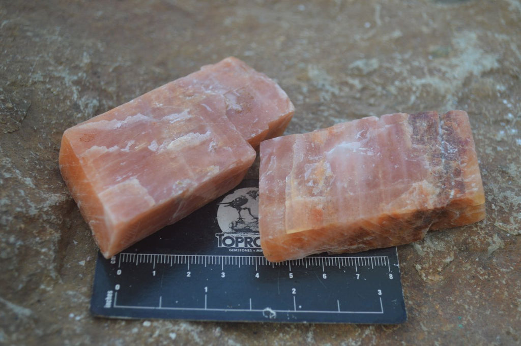 Natural New Sunset Orange Calcite Specimens  x 24 From Spitzkop, Namibia - Toprock Gemstones and Minerals 