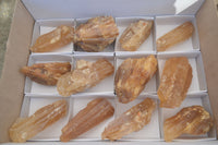 Natural Honey Aragonite Etched & Cobbed Pieces  x 12 From Namibia - Toprock Gemstones and Minerals 