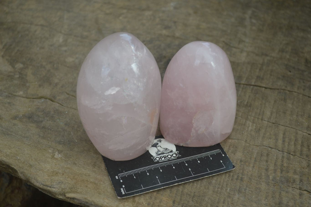 Polished Pink Rose Quartz Standing Free Forms  x 4 From Madagascar - Toprock Gemstones and Minerals 