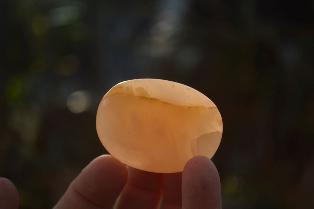 Polished Orange Twist Calcite Galets / Palm Stones x 12 From Maevantanana, Madagascar - Toprock Gemstones and Minerals 