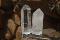 Polished Clear Quartz Crystal Points  x 6 From Madagascar - Toprock Gemstones and Minerals 