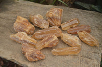 Natural Honey Aragonite Etched & Cobbed Pieces  x 12 From Namibia - Toprock Gemstones and Minerals 