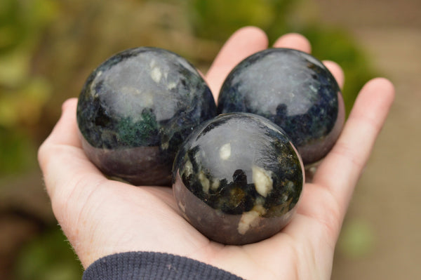 Polished Rare Iolite / Water Sapphire Spheres  x 6 From Madagascar - TopRock