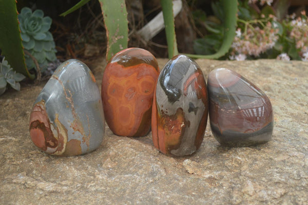 Polished Polychrome Jasper Standing Free Forms  x 4 From Mahajanga, Madagascar - Toprock Gemstones and Minerals 
