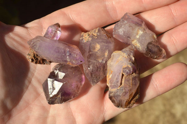 Natural Single Smokey Amethyst Quartz Crystals x 39 From Chiredzi, Zimbabwe - TopRock