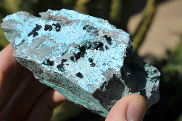 Polished Blue Drusy Chrysocolla Dolomite With Malachite Crystals  x 3 From Likasi, Congo - TopRock