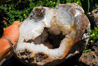Polished Extra Large Crystal Cantered Agate Geode x 1 From Madagascar - Toprock Gemstones and Minerals 